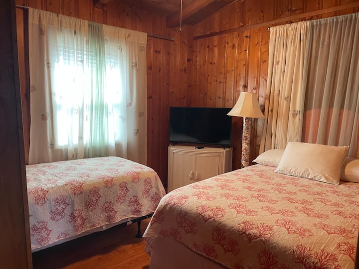 Kjo dhomë gjumi ka një krevat dopio dhe një krevat dopio. Ka gjithashtu një televizor inteligjent. Në këtë dhomë nuk ka dollap, por ka një gardërobë për të varur rrobat. 