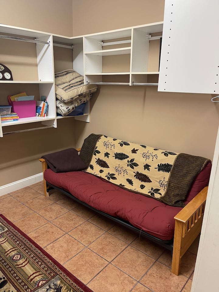 Futon Sleeper in downstairs bonus/play room