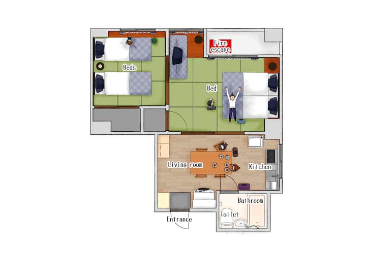 30sec St/2br/25min Train To Ikebukuro/5beds/cozy - Tokio
