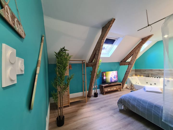 Jacuzzi Privé  L'île Turquoise  Hypercentre - Boulogne-sur-Mer