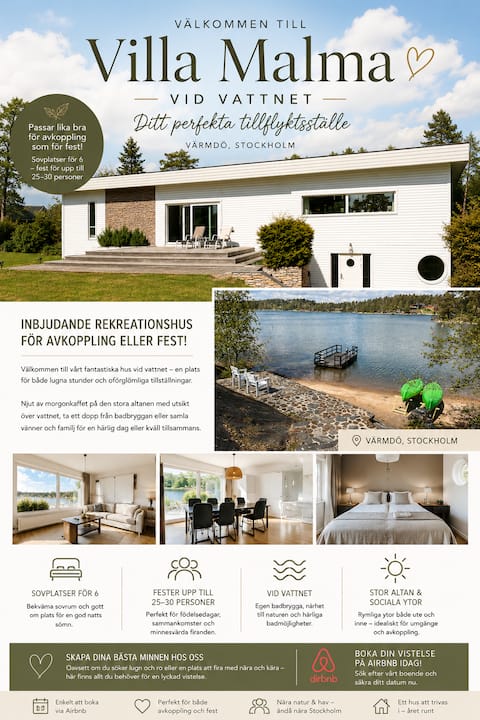 Luxurious "Villa Malma" on Värmdö in Stockholm