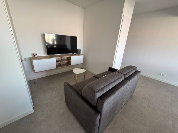 CANAPE CONVERTIBLE (POLTRONE & SOFA) 140x200 
TV LG (fibre) = 1 couchage 