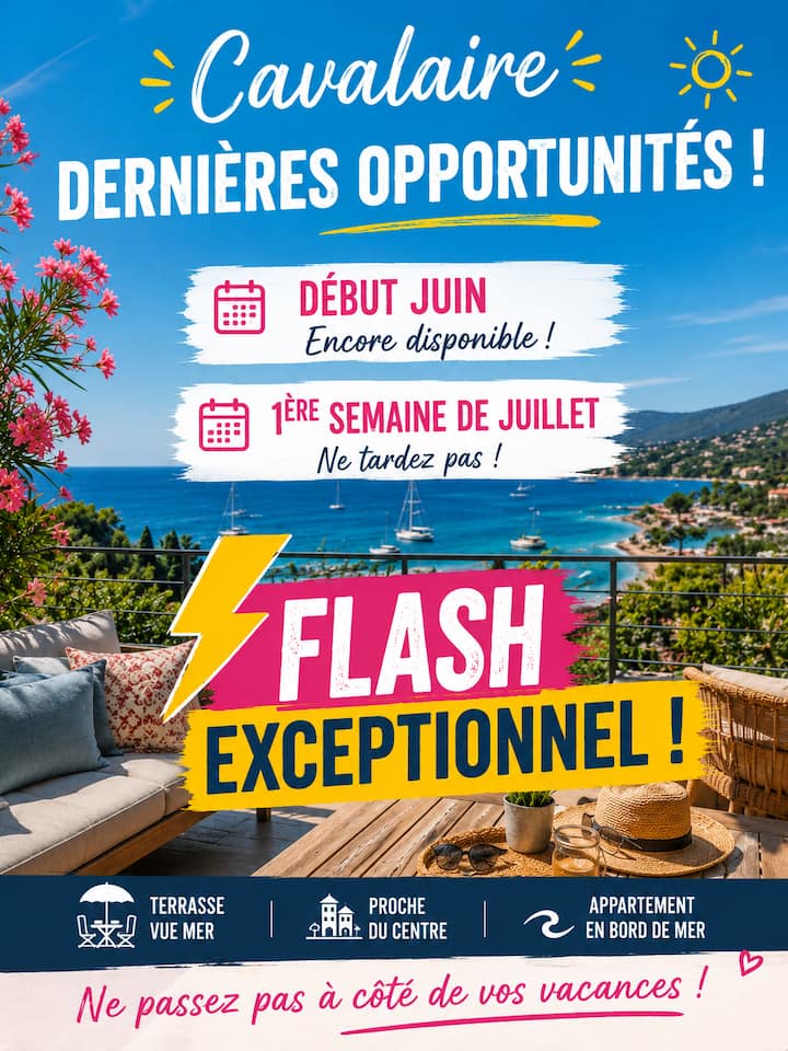 T3 Neuf Cosy.terrasse Vue Mer. Centre-ville à Pied - Cavalaire-sur-Mer
