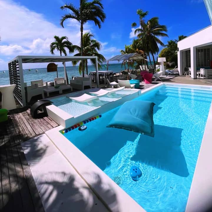 Luxury Villa with Pool, Private Beach on Lagoon