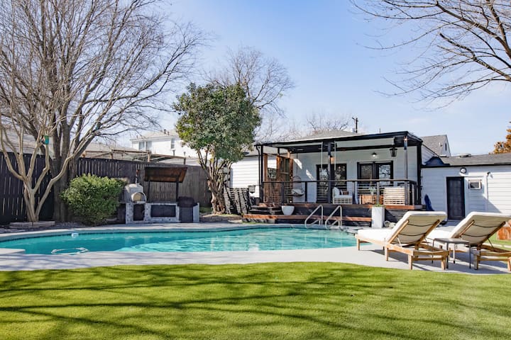 Upscale 3BR w/ Yard Games + Heated Pool + Hot Tub