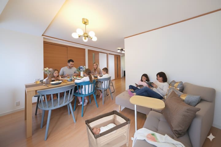 Baby friendly!Shinjuku area,100㎡, 6beds+2, max11