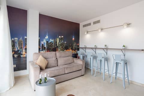 Successful Airbnb property: New GR3-apt with cozy terraze in Málaga Center in Olletas