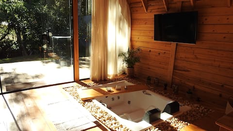 Romantic Chalet with hot tub and fireplace - Serra do Mar