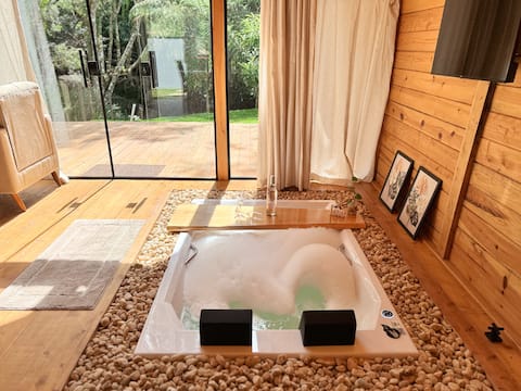 Romantic Chalet with hot tub and fireplace - Serra Ubatuba