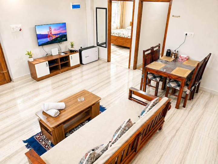 Nirmal Heights 102: Modern 2BHK | AC WiFi Parking
