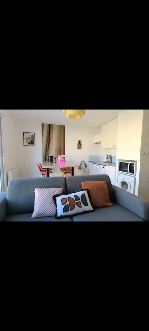 Annonce Airbnb populaire: Studio on the esplanade with sea view + sunset à Camiers