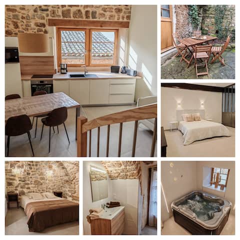 Mandaline Gîte
Village house
with a hot tub