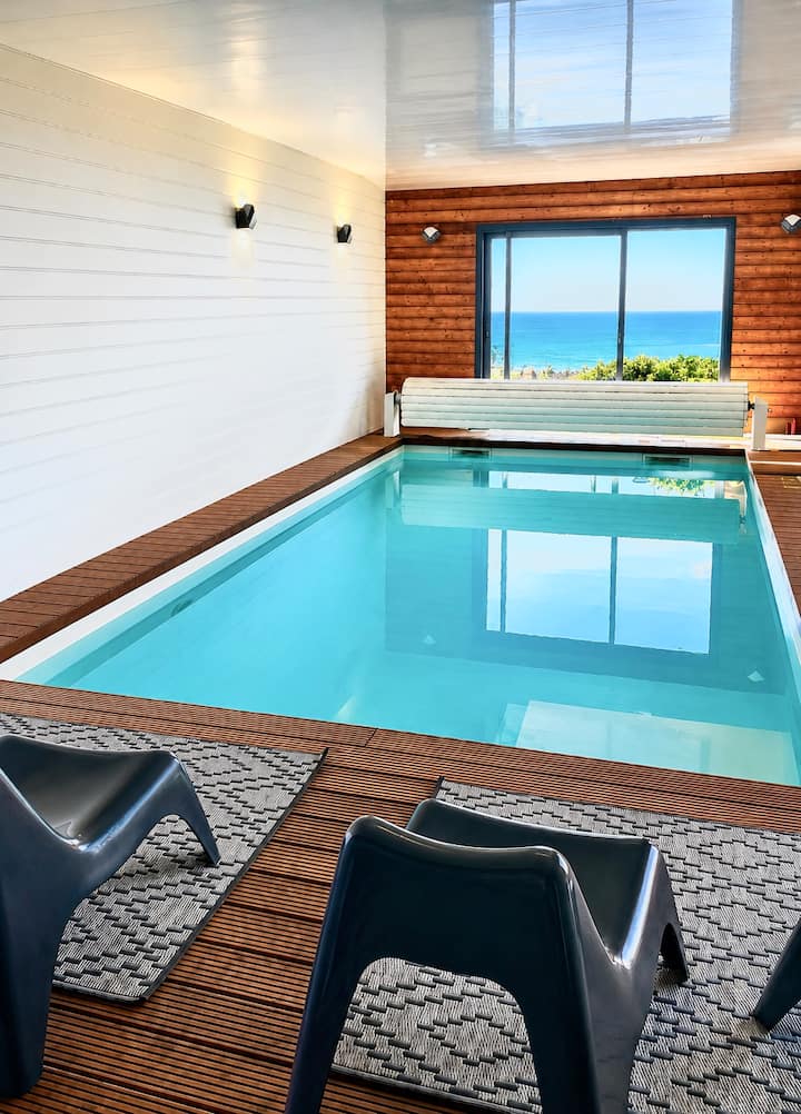 Villa Vue Mer Piscine Intérieure Chauffée & Spa - Plozévet
