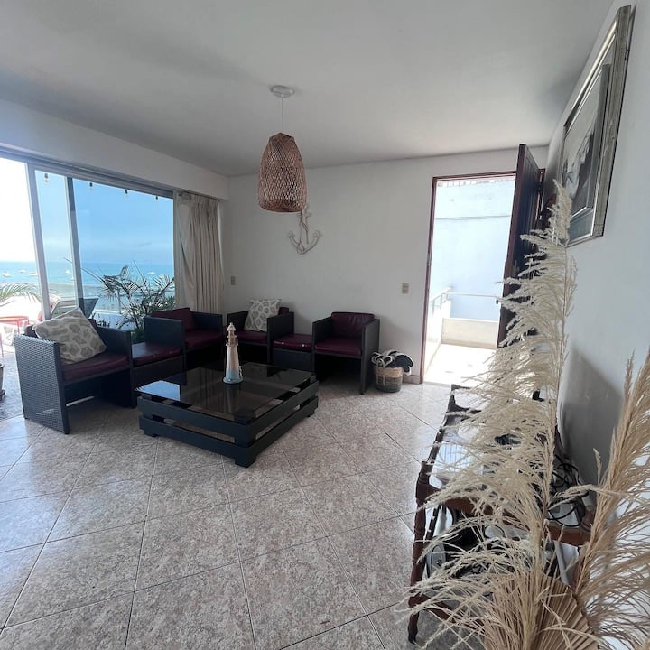 Depa Frente Al Mar Con Terraza Para 10 Huéspedes - Santa Rosa