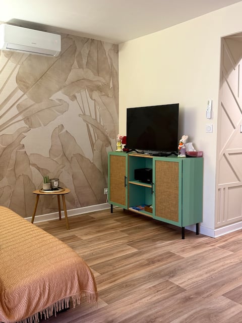 Airbnb performant: *La Palmeraie* Air conditioning - Parking - Wi-Fi - Beach 200 m away à Canet En Roussillon