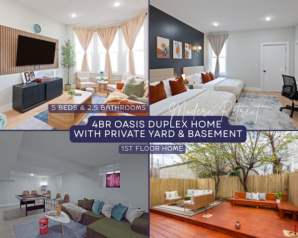 Modern 4BR w/ Yard+Gameroom|PATH+Bus Access to NYC