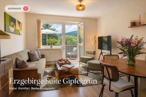 Retro Erzgebirge Suite • Balcony & Mountain View • Dog