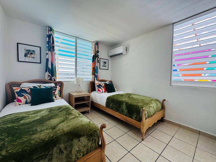 Like to keep the bedsheets all to yourself? The bedroom with two twin beds might be the best choice for you.