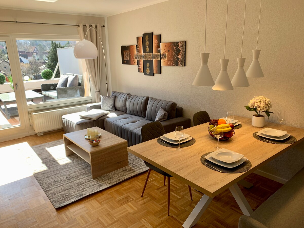 Successful Airbnb property: "Bergliebe 6" with large terrace, underground garage & elevator in Bad Harzburg