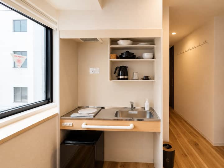 28㎡・1.8ｍbed・15min Walk To Sensoji・room402・kitchen - Ueno