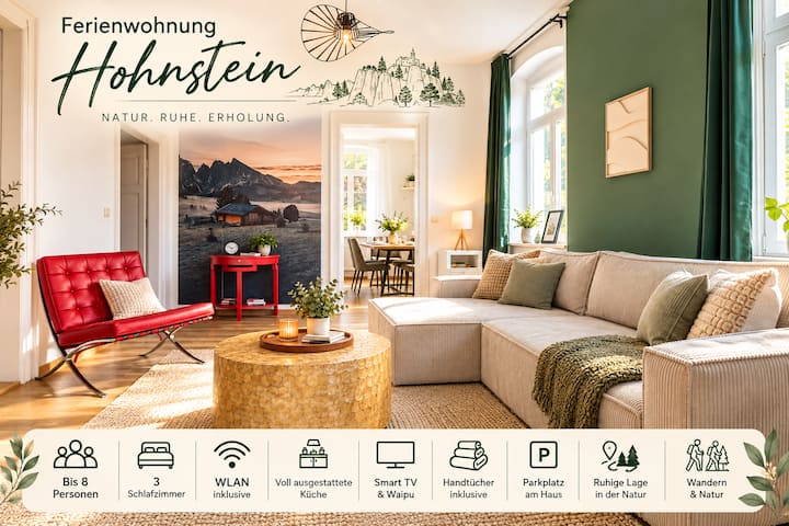HohnsteinOase|Infrared Sauna|3 Bedroom|Parking