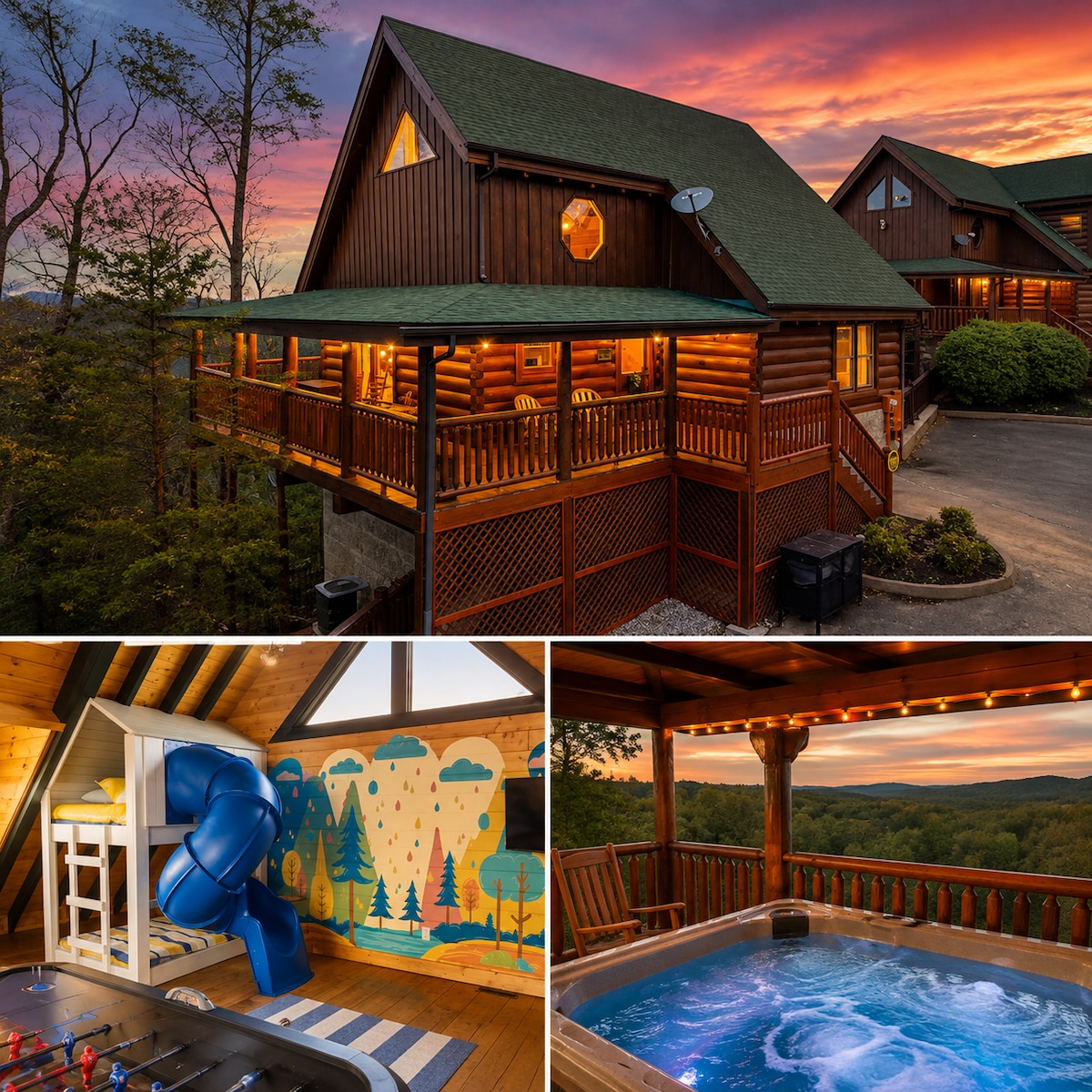 Fall views! Pool, Slide, Hot Tub & Mini Golf