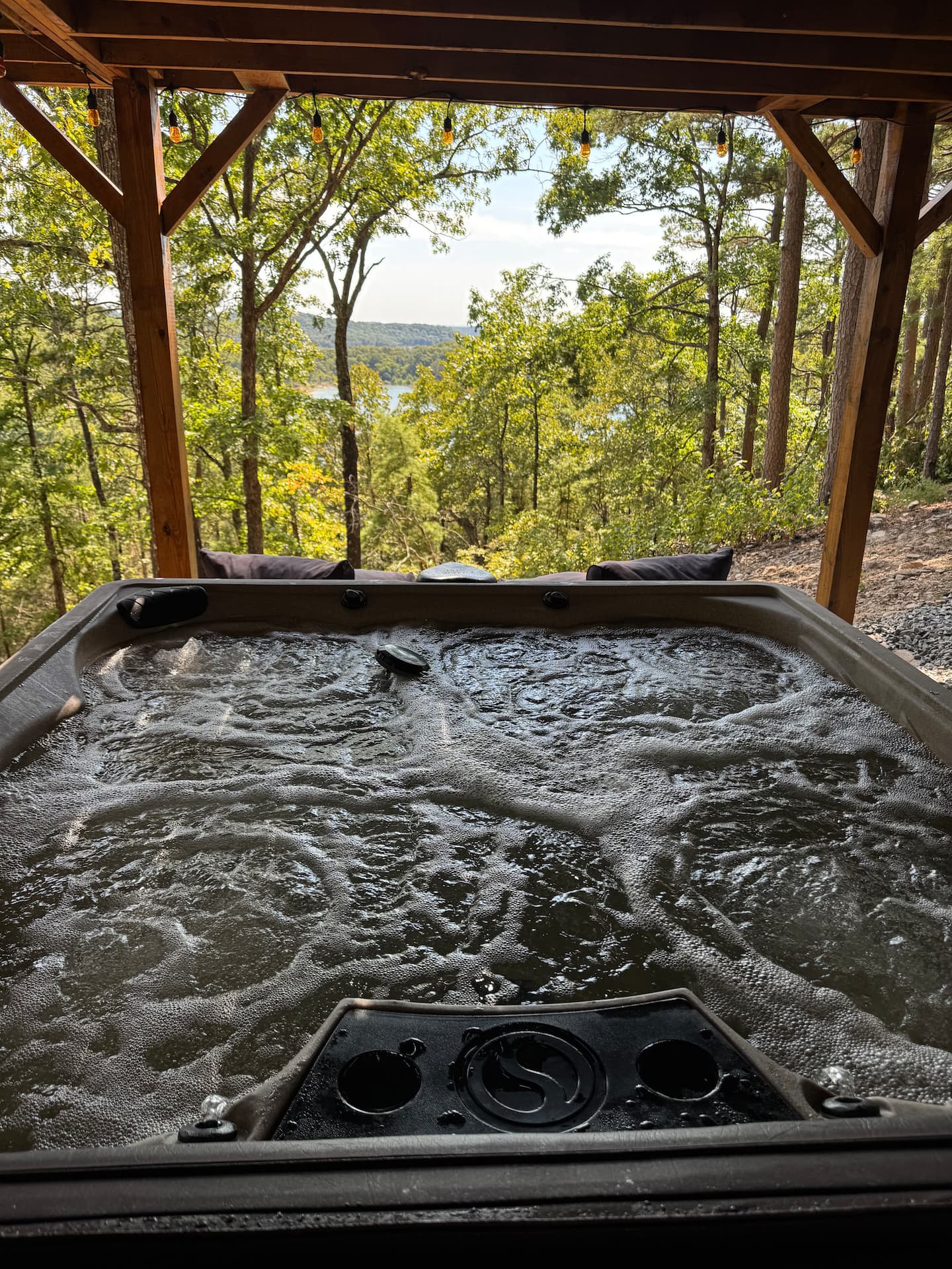 Outdoor space at the Lakefront Treehouse