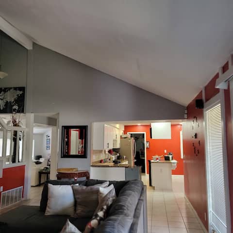 Floating bed, carpet & balcony