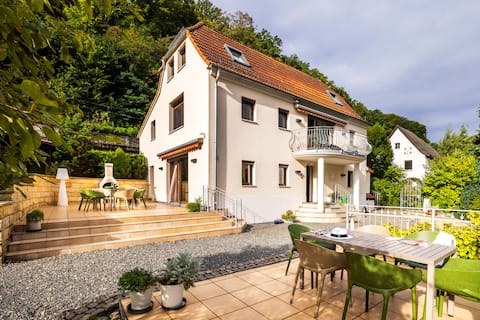 Elbvilla Pirna with Sauna & Fireplace