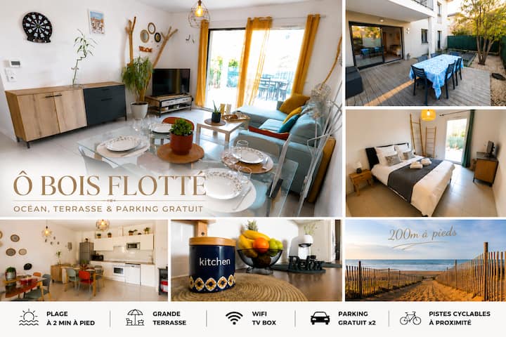 Ô Bois Flotté Océan, Terrasse & Parking Gratuit - Labenne
