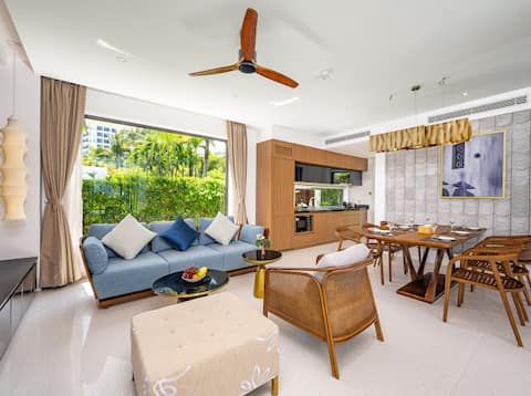 Villa 3BR beachfront, pool, garden, free pick up