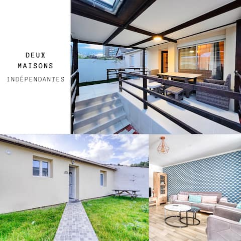 2 independent houses near Paris + Parking