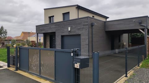 modern house in the village of Sarthe