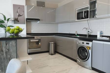 stylish gray apartment sea view 201