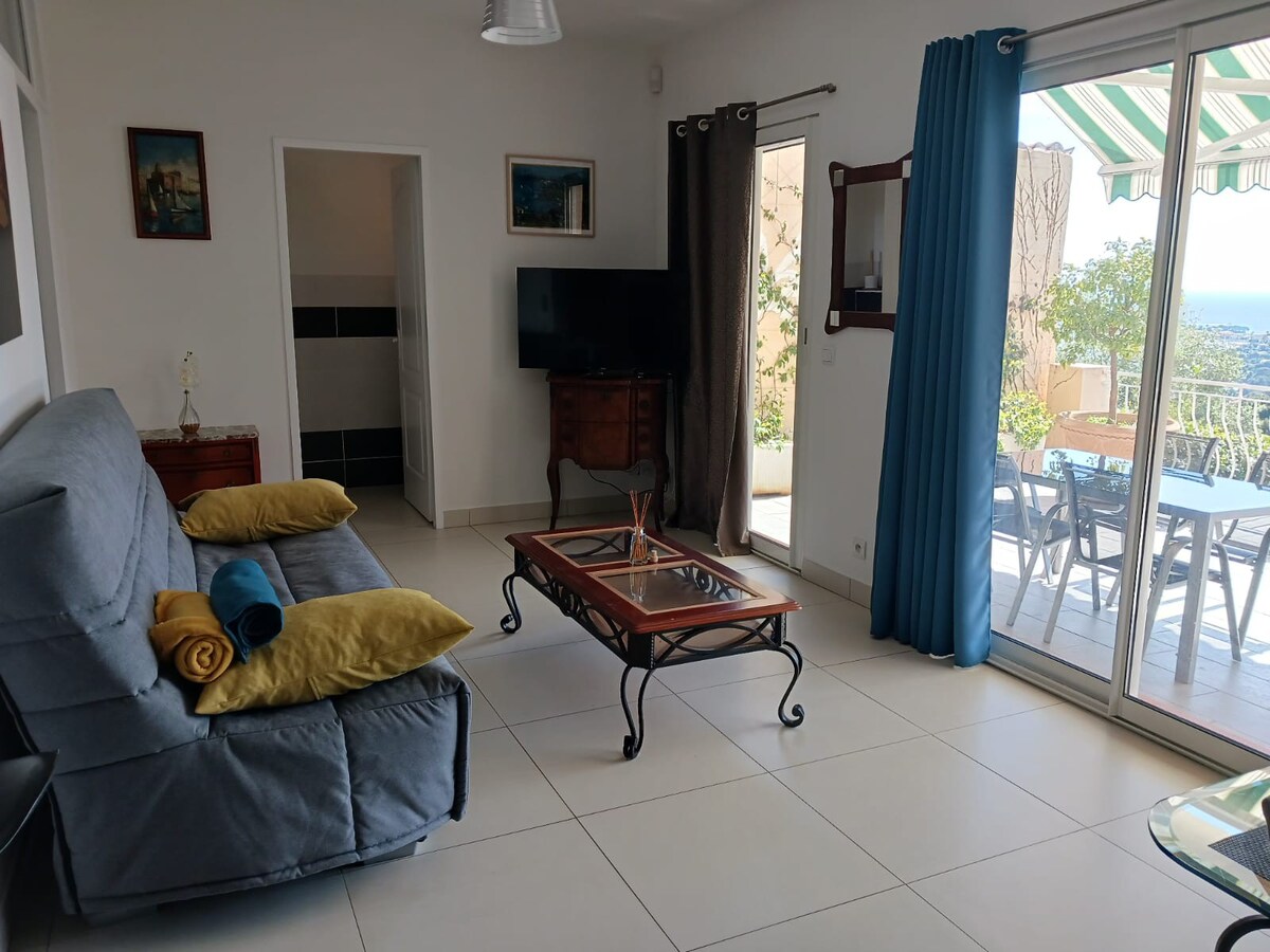 Popular Airbnb listing: Charming 2p air conditioning terrace sea view private parking in Villefranche Sur Mer