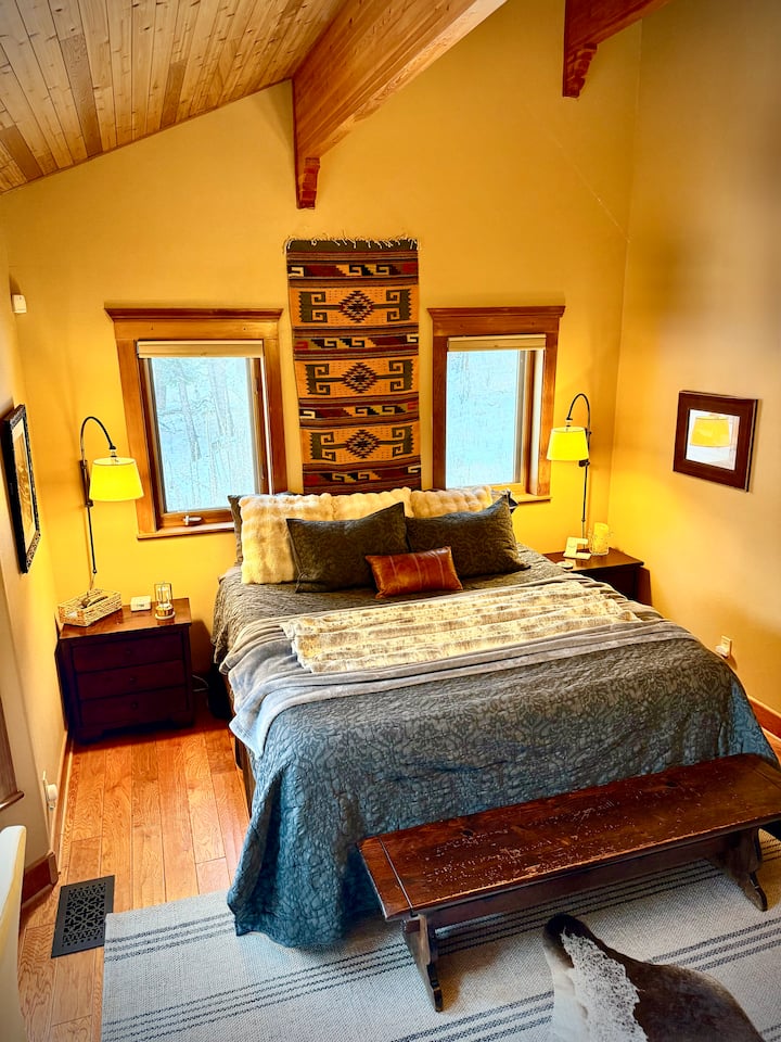 Sleep in total comfort, the master bedroom is located on first floor & is designed for maximum relaxation, featuring plush mattresses and quality linens.  Soft fluffy towels await in the bathrooms, ensuring a spa-like experience.