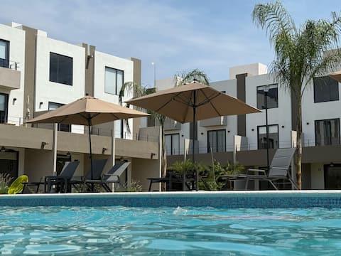 Beautiful house with a pool in Morelos for 9 people – With air conditioning