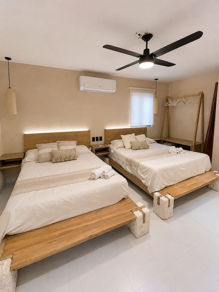 Dream room with a minimalist and natural touch. Each element is designed to envelop you in a hug of comfort and absolute rest.