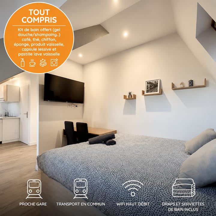 Studio Sous Les Toits Tour D'auvergne Proche Gare - Saint-Brieuc