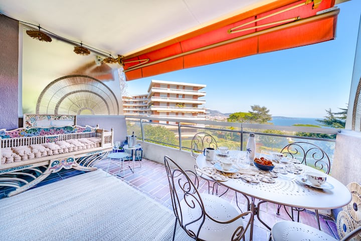 Panoramic Sea View Flat - Pool In The Residence - Nice