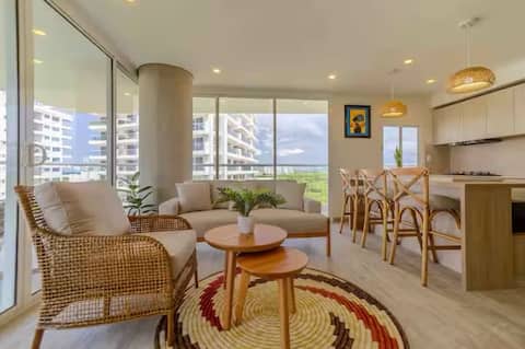 Popular Airbnb listing: Luxury/Private jacuzzi/HotWater/SeaViews/2BR/Pools in Cartagena De Indias