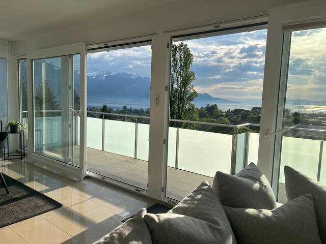 vue panoramique sur le lac Léman avec jardin gallery image 2