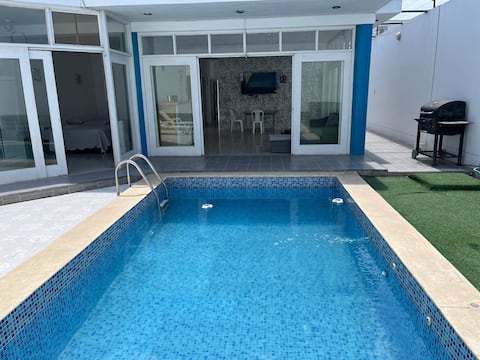 Pimentel beach house with pool and private garage.
