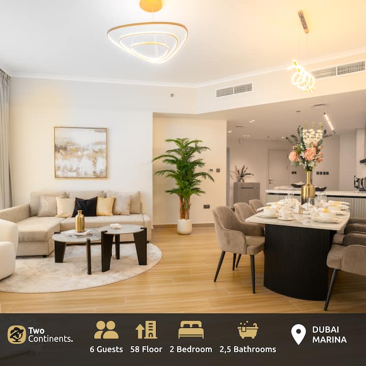 58th Floor | Marina Lux Location | 2 Br With Views - Dubai