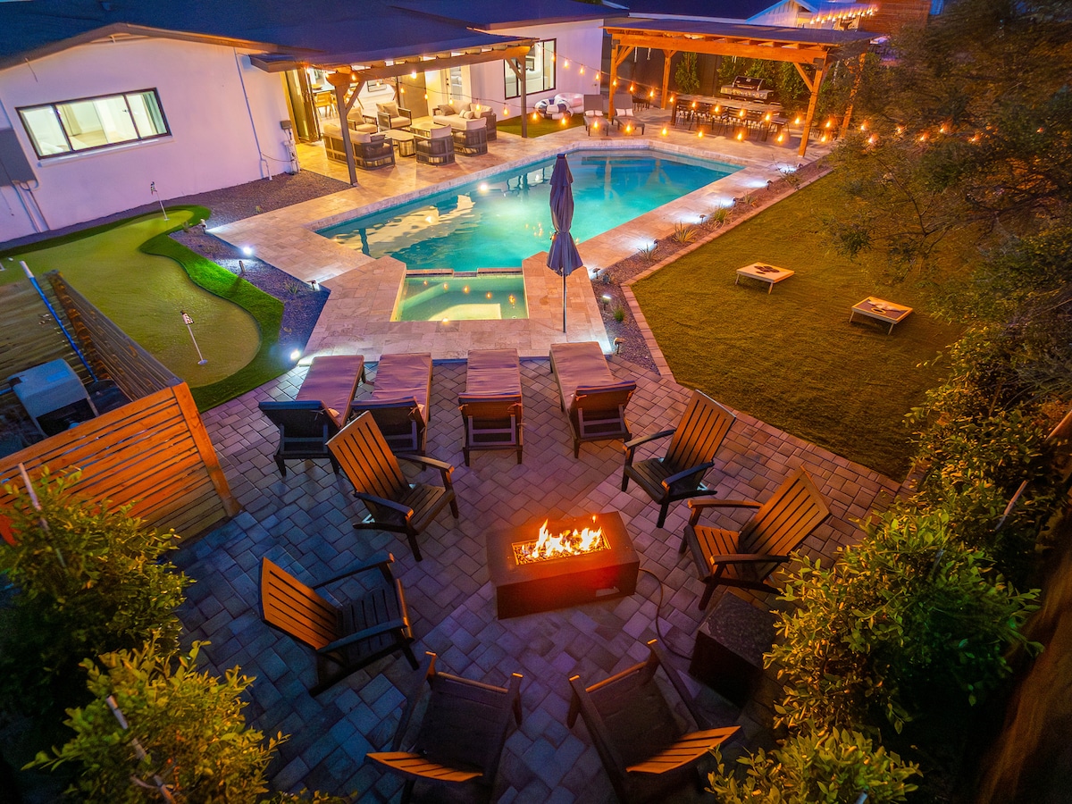 LuxuryOasis +HtdPool+HotTub+Fire Pit+Golf +OldTown