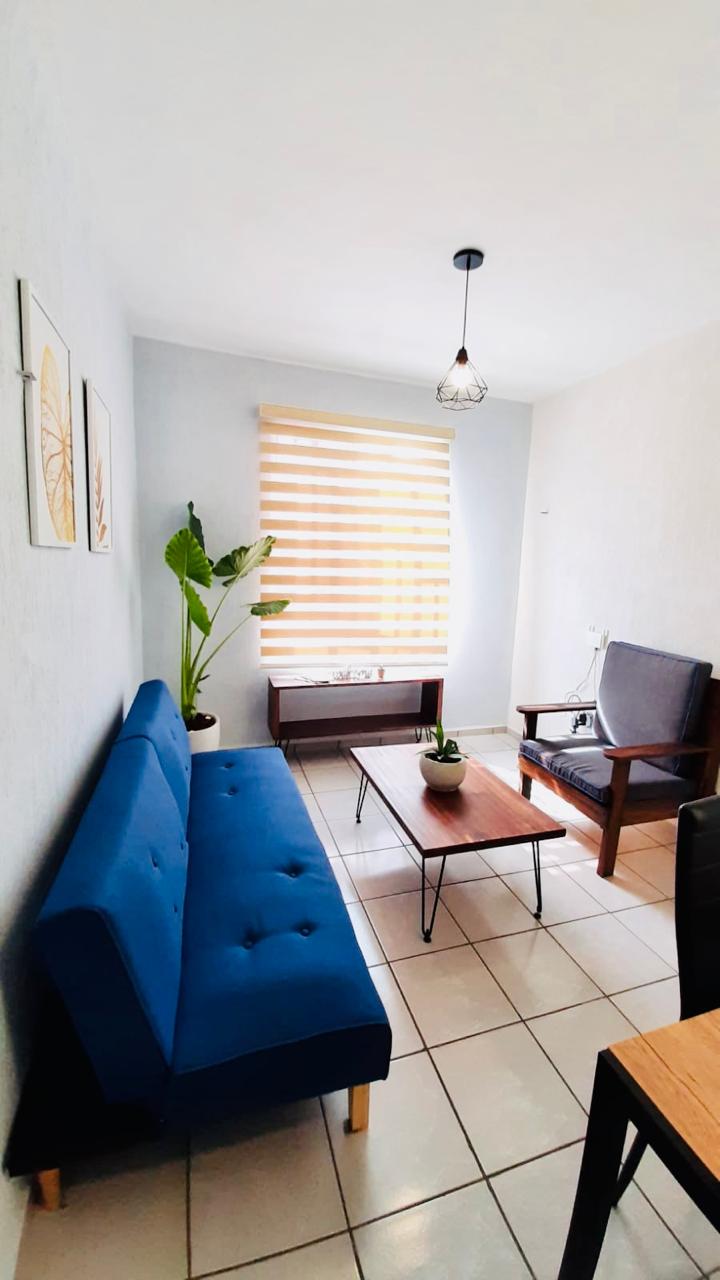 美丽的餐厅，配有舒适的沙发床、休息室的扶手椅和泳池景观。