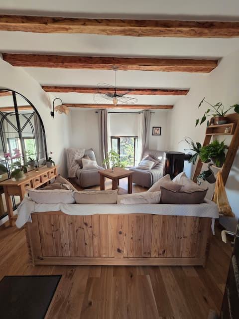 small stone house near the sea