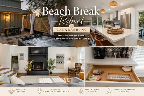 Large Private home/min 2 beach/Hot Tub + Fire Pit