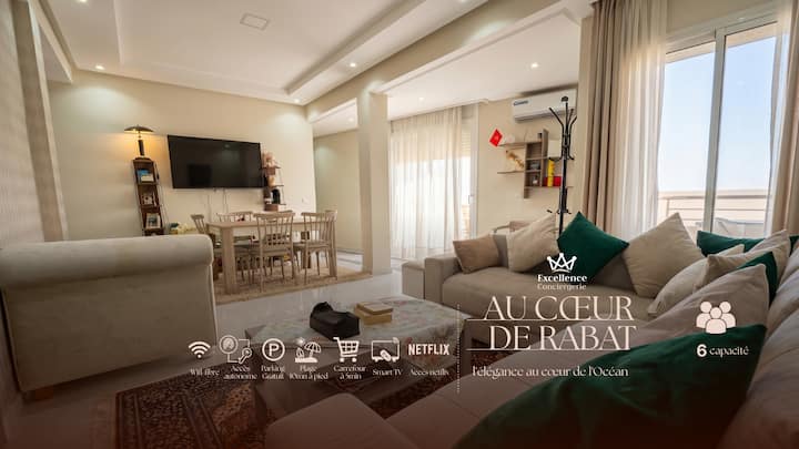 Appartement · Rabat · 3 chambres · 5 lits · 1 salle de bain - A1