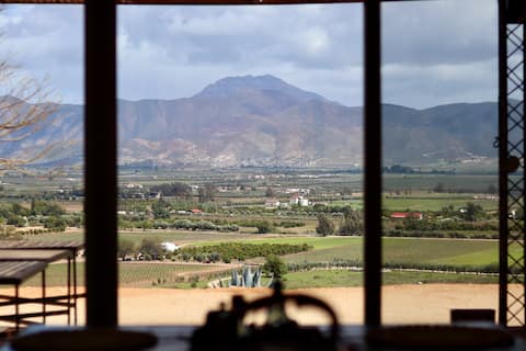Decantos cabin - view - wine